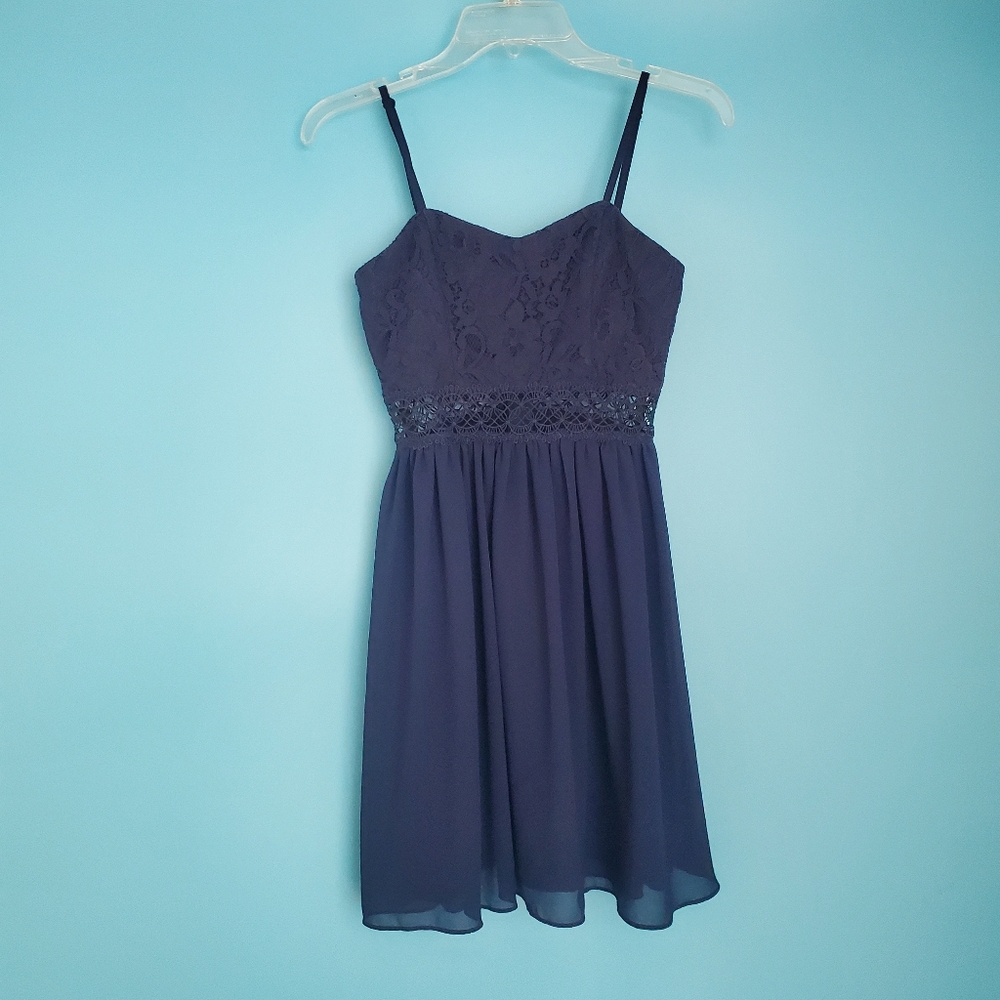 BCX Dress Size 5 Navy Blue Lace Sleeveless